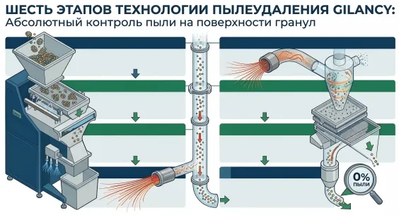 Шесть этапов технологии очистки от пыли Gilancy