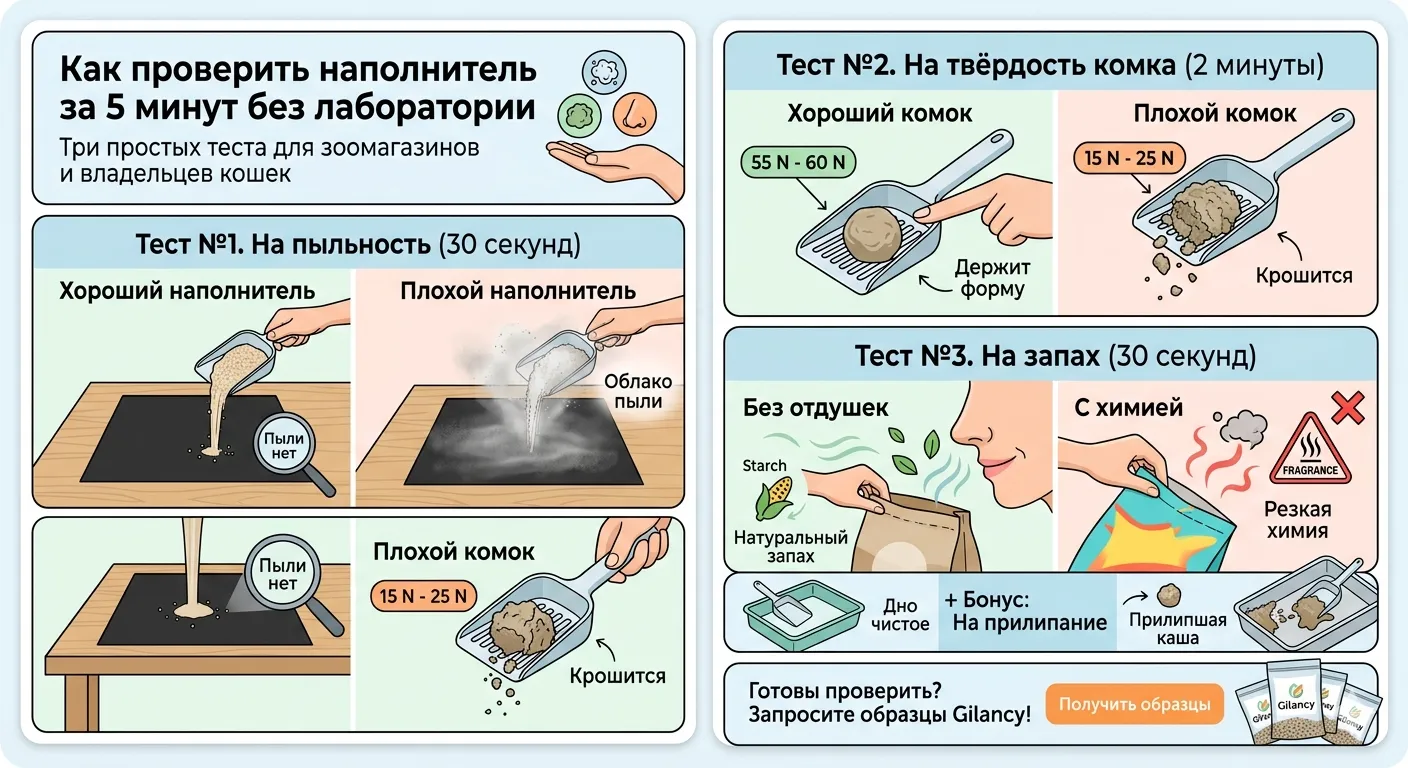 Как проверить наполнитель за 5 минут без лаборатории