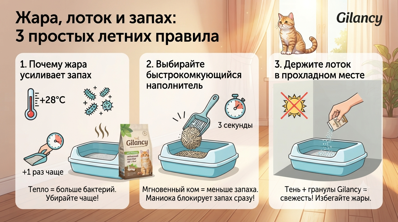 Летом запах от кошачьего лотка усиливается из-за жары — 3 простых правила для свежести Летом запах от кошачьего лотка усиливается из-за жары — 3 простых правила для свежести